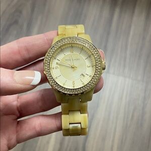 Michael Kors Cream Watch with Crystal Bezel